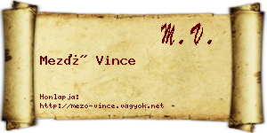 Mező Vince névjegykártya